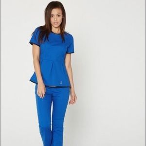 Jaanuu Scrub Top- Faux Leather Top
